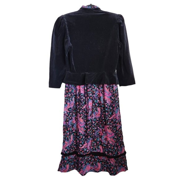 Jane Schaffhausen belle france dress Women's 10 Velvet‎ Black - Picture 6 of 12